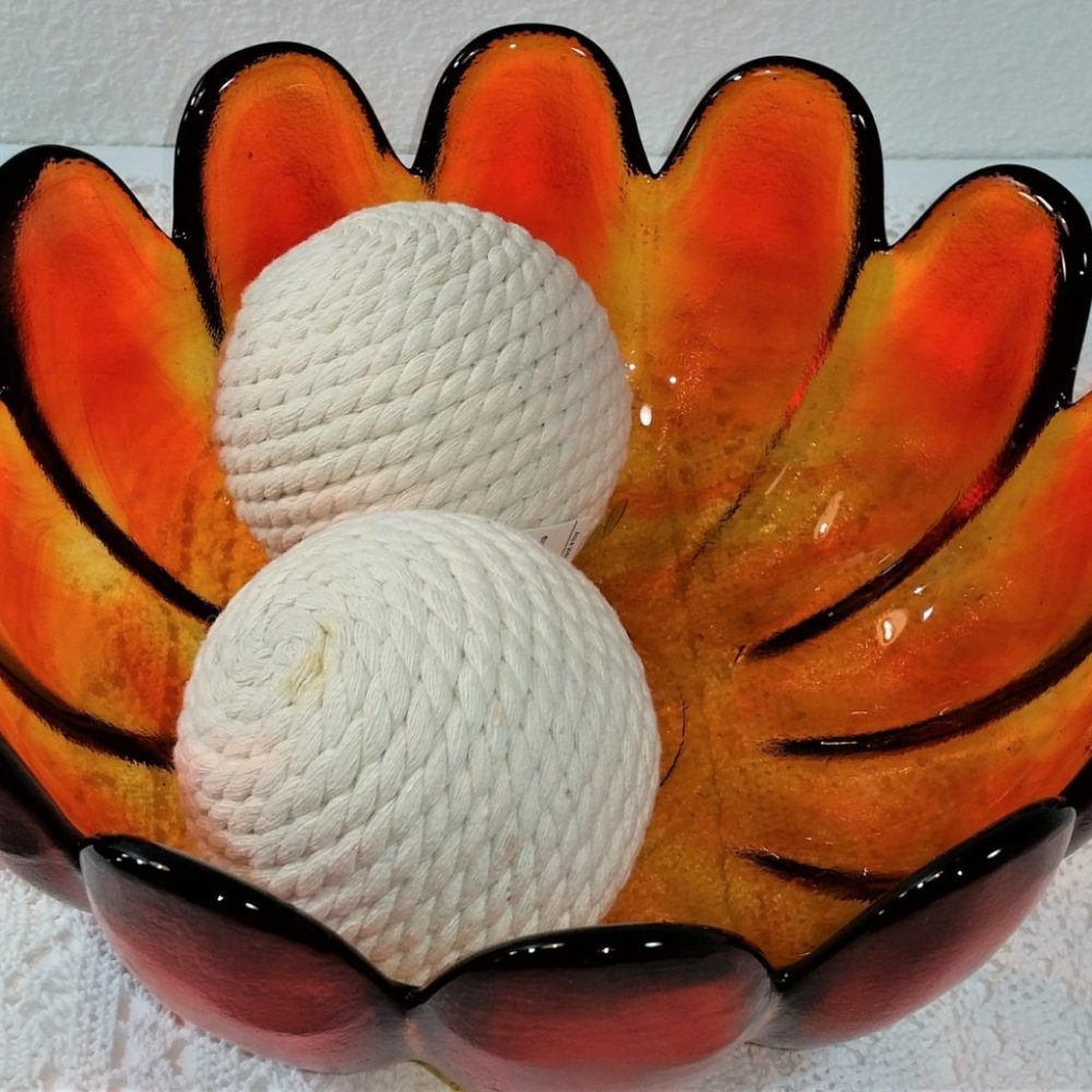 MCM Indiana Art Glass Lotus Decorative/Serving Bowl